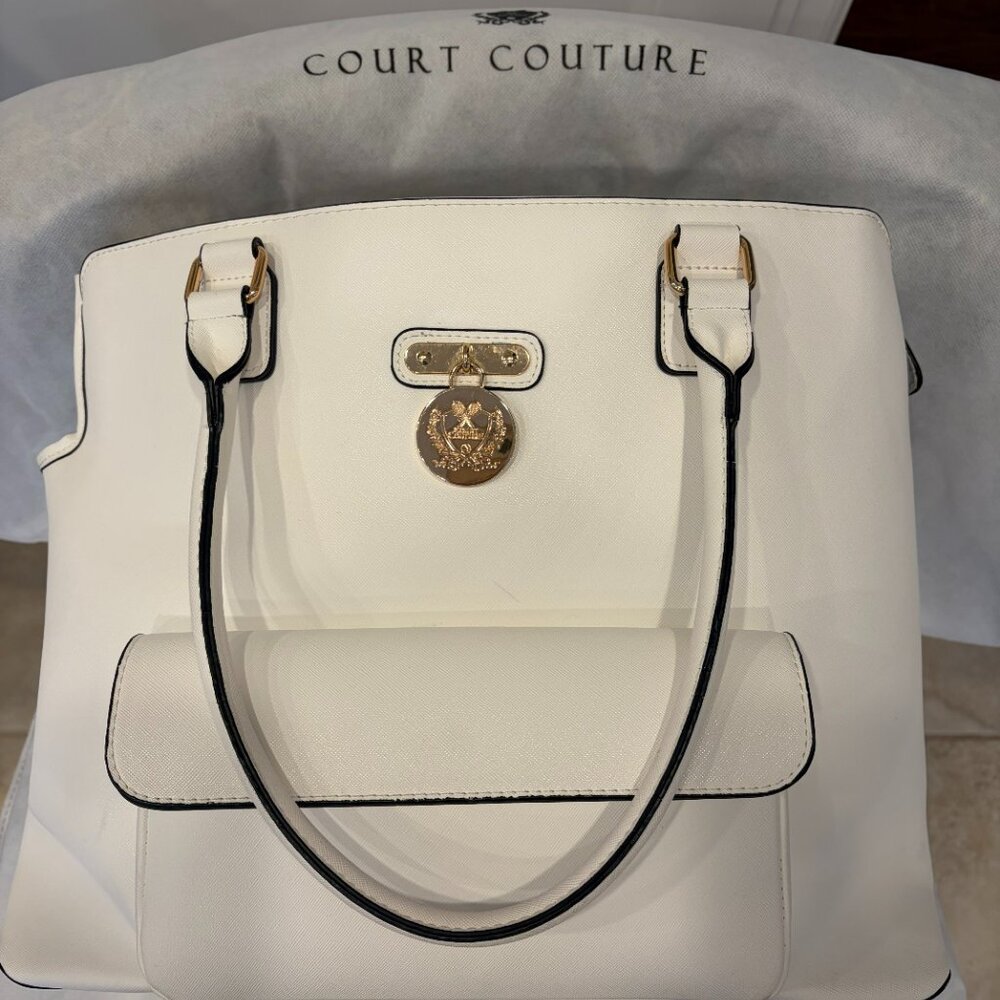 Court Couture Monte Carlo Tennis Bag | White with Gold Accents